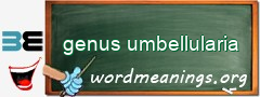 WordMeaning blackboard for genus umbellularia